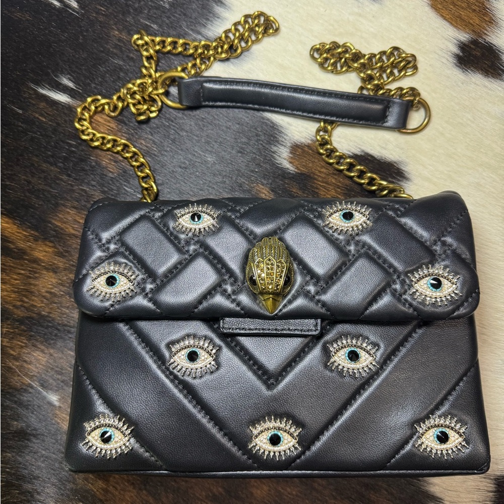 Kurt Geiger Black Leather Eye Bag